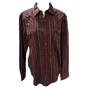 NWT Moonshine Spirit By Brad Paisley Men's Striped Western Shirt Pearl Snap Sz L